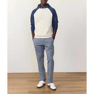 NEW MARINE LAYER cloud 9 fleece hoodie in navy/cream